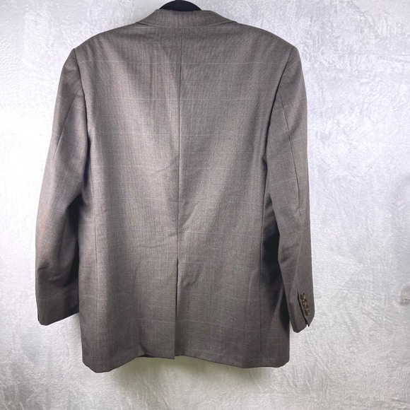 Oak Hall Mens 44R Blazer Jacket 100% Wool Plaid Lined Suit Coat Professional - Picture 4 of 12